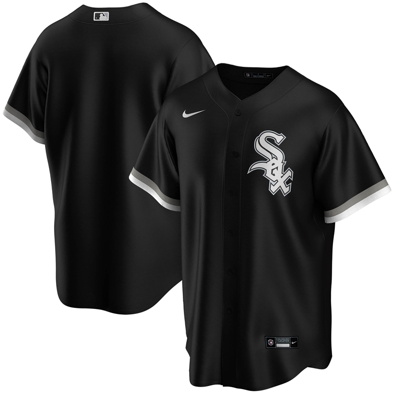 2020 MLB Men Chicago White Sox Nike Black Alternate 2020 Replica Team Jersey 1->customized mlb jersey->Custom Jersey